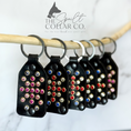 Load image into Gallery viewer, Leather keyring with crystal design